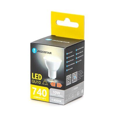 Lampada Faretto Led GU10 10W 740LM 4000K 50X55mm Angolo 120&deg;