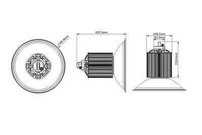 Faro Led Industriale CAPANNONE SOFFITTO 150W Bianco Neutro Bulkhea Lamp Heatsink