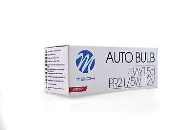 LOTTO DI 10 PEZZI Lampada M-TECH BAY15d 12V 21/5W ROSSO