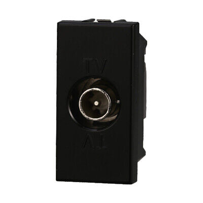 ETTROIT Connettore Presa TV Passante Maschio Colore Nero Compatibile Con