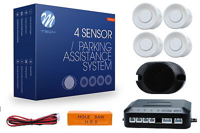 Kit Sensori di parcheggio 4 SENSORI CP17 buzzer diametro 18mm bianco completo