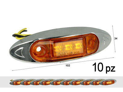 10 Pezzi Fanali Laterali Led 24V 12V Arancione Per Luci Ingombro Cortesia Targa