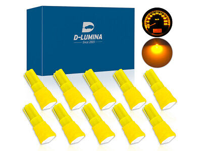 10 Lampadine Led T5 12V W1,2W Colore Giallo Arancione Con 1 Smd 5050 Luci