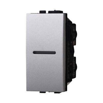ETTROIT Pulsante Assiale 1P 16A Unipolare Colore GRIGIO Compatibile Con Bticino