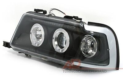 Coppia Angel Eyes Fari Fanali Anteriori Tuning per 80 B4 nero