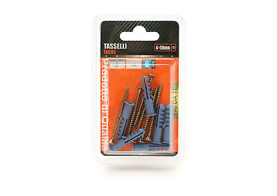 Kit 6 pcs Tasselli &Oslash;7x35mm Con Viti 4x50mm <ul><li>Kit Ø7x35mm