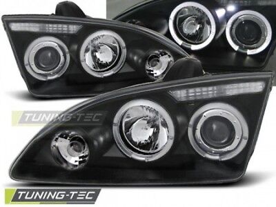 Coppia Set Kit Fari Fanali Anteriori Tuning FOCUS II 09.04-01.08 ANGEL EYES Nero