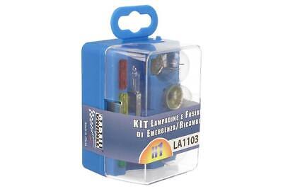 Kit Lampade Ricambio Emergenza Alogena Auto Bulbset H1 12V 3 Fusibile (8 pz) <p