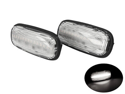 Kit Freccia Laterale a Led Side Marker Lente Trasparente Luce Bianco Per Land