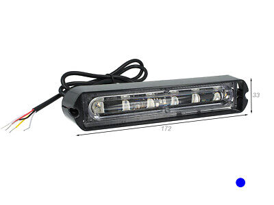 Lampada Luce Lampeggiante Led Strobo Blu 12V 24V 6W Smd 3535 Segnalazione