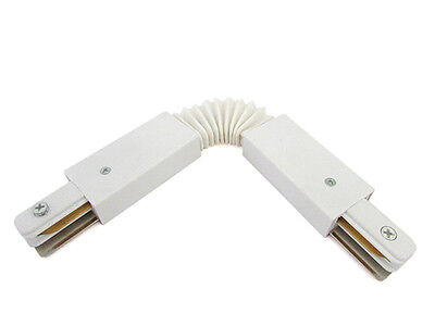 Giunto Connettore Curva Flessibile per Binario Mono Fase Colore Bianco Doppia Te