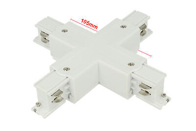 Connettore Giunto Forma X Colore Bianco Per Barra Sistema Binario Trifase CB401