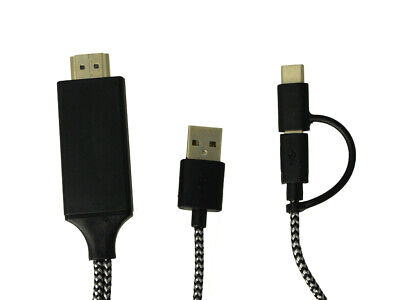 Adattatore Da USB Type C e Micro A HDMI HDTV Cavo 2 Metri Per Smartphone