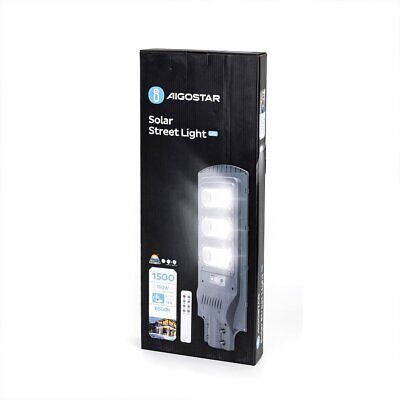 Lampione Solare a LED 150W Luce Fredda 6500K IP65 con Sensore di Movimento e