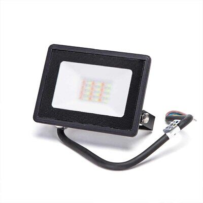 Faro Led RGB Floodlight 20W Con Telecomando IP65 Slim Carcassa Nera <ul>