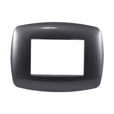 ETTROIT Placca Slim Serie Space 3P Colore Acciaio Scuro Compatibile Con Bticino