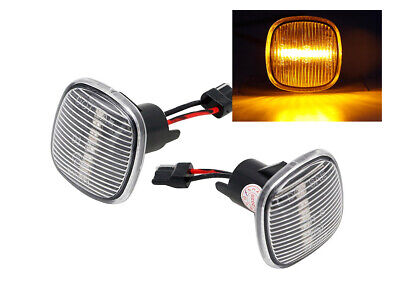 Kit Freccia Laterale a Led Side Marker Lente Trasparente Luce Arancione Per Aud