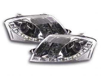 Coppia Fari Fanali Anteriori Tuning Dayline Luci Diurne TT 8N 99-06 cromat