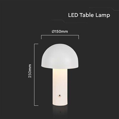Lampada LED da Tavolo 3W con Batteria 1800mAh Ricaricabile USB C Colore Bianco