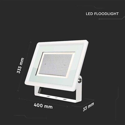 Faro Led Flood Light 200W 17600lm IP65 Slim 400x333x33mm Carcassa Bianca Luce