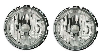 Coppia Fanali Anteriori Tuning Angel Eyes Fari per Golf 1 Cromati H4