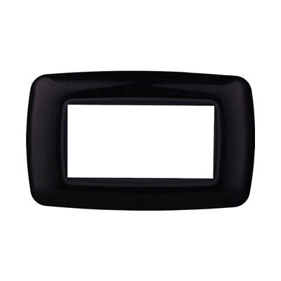 ETTROIT Placca Plastica Bombata Serie Space 4P Colore Nero Compatibile Con