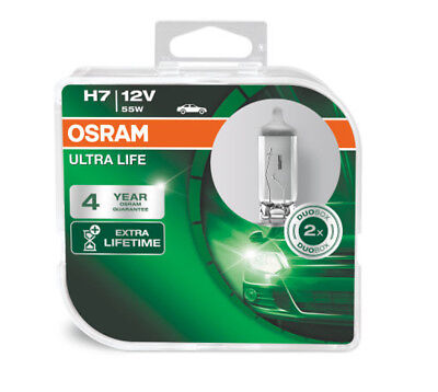 Coppia Lampade Lampadine OSRAM ULTRA LIFE H7 PX26d 12V 55W RICAMBIO ALTA DURATA