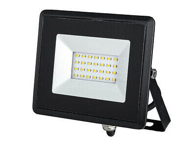 Faro Led Flood Light 20W Carcassa Nera IP65 Caldo 3000K Super Slim SKU-5946