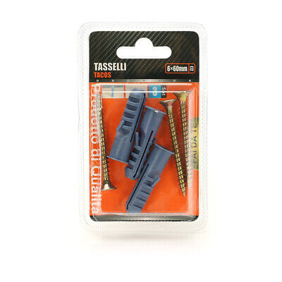 Kit 3 pcs Tasselli &Oslash;12x60mm Con Viti 6x60mm <ul><li>Kit Ø12x60mm
