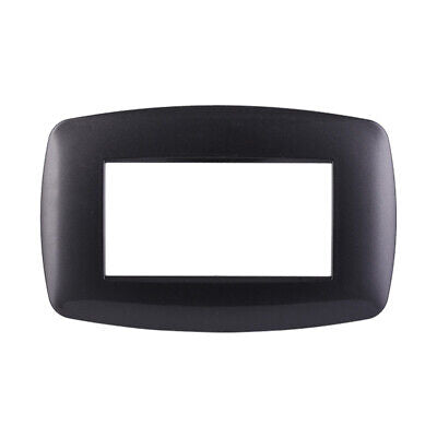 ETTROIT Placca Slim Serie Space 4P Colore Acciaio Scuro Compatibile Con Bticino