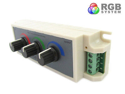 Centralina RGB Led Dimmer PWM Controller Modulo Manuale Con Manopole 12V 24V 3X3