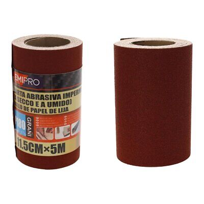 Carta Abrasiva Impermeabile A Secco e Umido, Rotolo da 11,5cm x 5m, Grano P 180