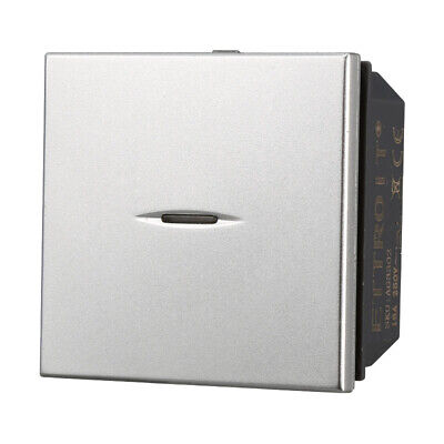 ETTROIT Pulsante Assiale 2M 2P 16A Colore Grigio Compatibile Con Bticino