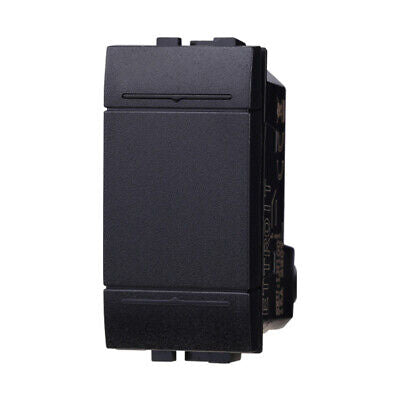 ETTROIT Pulsante 1P 16A Unipolare Colore Nero Compatibile Con Bticino Living