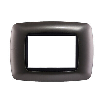 ETTROIT Placca Plastica Bombata Serie Space 3P Colore Titanio Compatibile Con