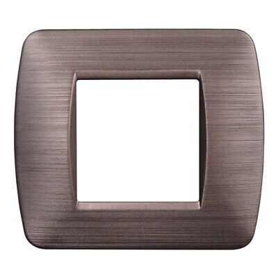 ETTROIT Placca Plastica Serie Space 2P Colore Bronzo Satinato Compatibile Con