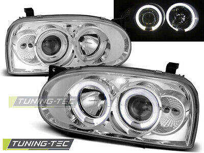 HEADLIGHTS ANGEL EYES CHROME fits GOLF 3 09.91-08.97