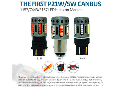 Lampada Led 1156 BAU15S PY21W 100% Canbus 12V 21W Effettiva Arancione Piedi Sto