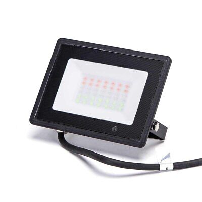 Faro Led RGB Floodlight 30W Con Telecomando IP65 Slim Carcassa Nera <ul>