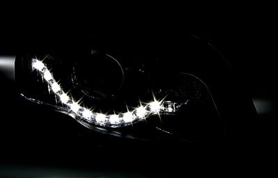 Coppia Set Fari Fanali Anteriori A3 8P 03-08 neri LED (+Sportback/Cabrio)