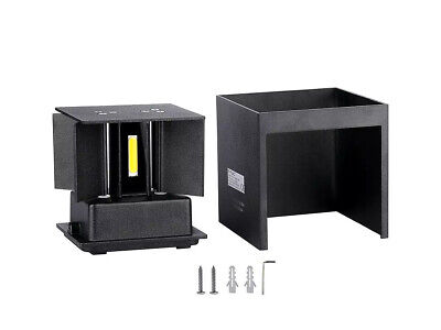 Applique Led Quadrata Da Parete 12W 3000K Carcassa Nera IP54 Doppio