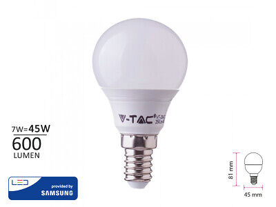 Lampada A Led E14 P45 7W 600LM Bianco Neutro 4000K Forma Sfera Bulbo Pallina
