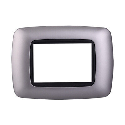 ETTROIT Placca Plastica Bombata Serie Space 3P Colore Silver Compatibile Con