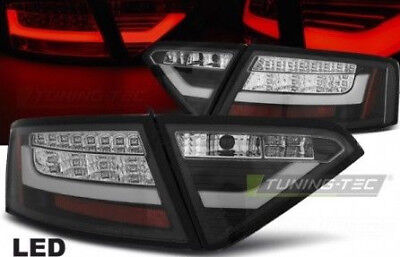 Coppia Set Fanali Fari Posteriori Tuning A5 2007 > 2009 LTI Fibra LED NERI led
