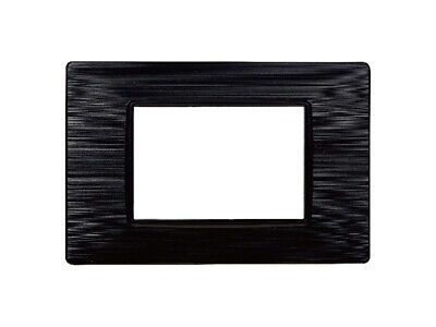 ETTROIT Placca Plastica Serie Starlight 3P Colore Nero Satinato Compatibile Con