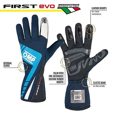 ABARTH 500-595 1^ typ <2016 Guanti Omp Racing FIRST EVO GLOVES - TAGLIE S-XL