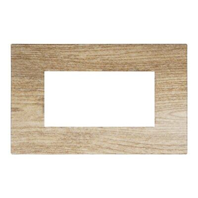 ETTROIT Placca Plastica Serie Venus 4P Colore Legno Scuro Compatibile Con Vimar