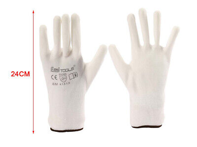 12 Paia Guanti da Lavoro Bianco Taglia M 8 Con Rivestimento in Lattice <ul>