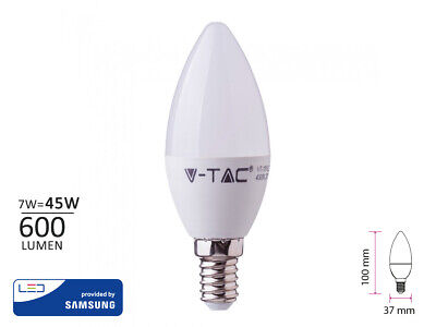 Lampada A Led E14 C37 7W 600LM Bianco Caldo 3000K Forma Goccia Oliva Candela
