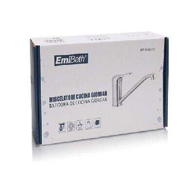Kit Rubinetto Cucina Bocca Bassa Appogio Su Lavello Misura 240x120mm Argento